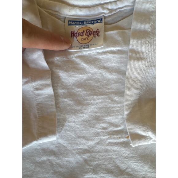 VTG 90 Peter Max Traveling Hard Rock Cafe NY USA Made Single Stitched XL White - Picture 3 of 9